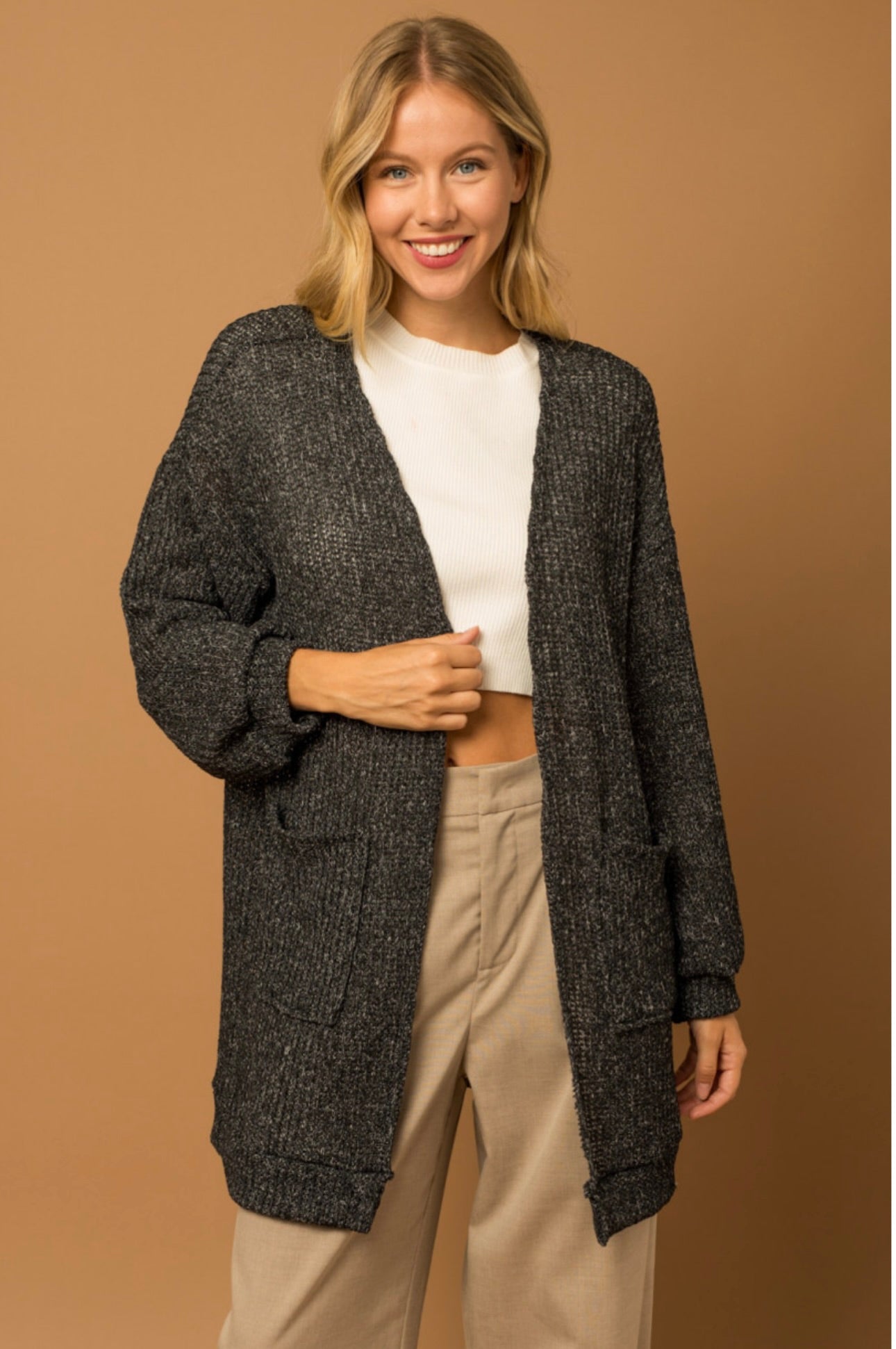 Aasta Charcoal Cardigan