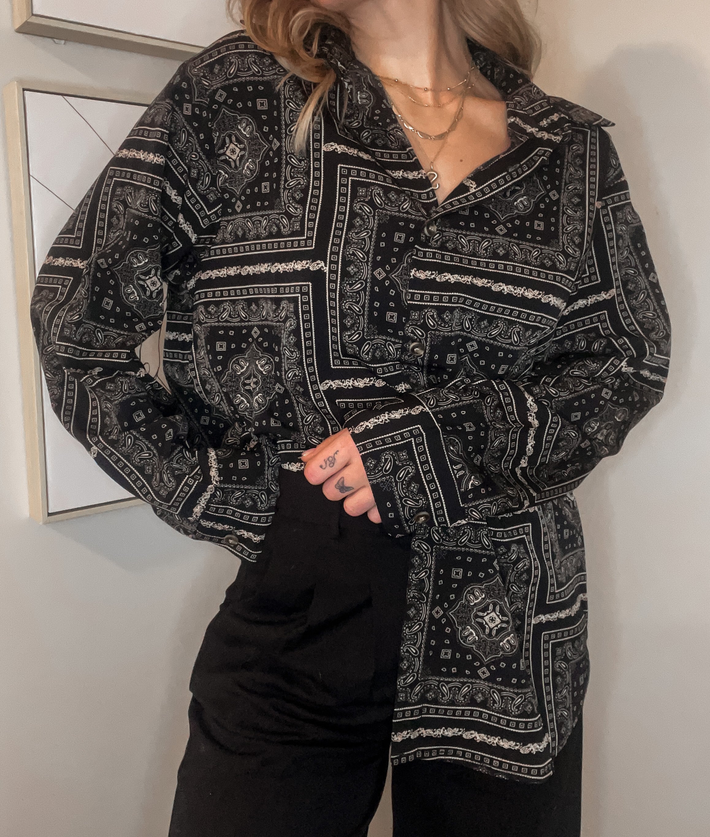 Alessandra Paisley Silk Button Down Shirt